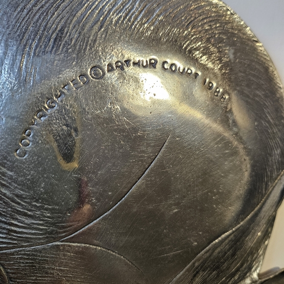 Vintage 1988 Arthur Court Rabbit Aluminum Trinket Serveware Candy Dish - Picture 7 of 9